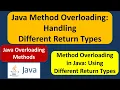 Java Method Overloading Handling Different Return Types Java Tutorial