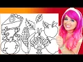 Coloring Thanksgiving Coloring Pages Pumpkin Pie Turkey Apples Corn Autumn Leaves