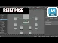 Maya How to reset pose to default position