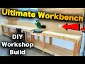 How to Build the Ultimate Workbench with a Miter Saw Station DIY Workshop Build