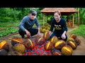 Lagu Harvesting +1000kg Fresh Musang King Durian, Grilled SPICY On Hot Coal | Best flavor you must try