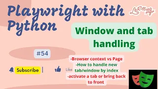 Playwright with Python Window and Tab Handling using Playwright