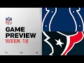 Indianapolis Colts vs Houston Texans Week 18 Game