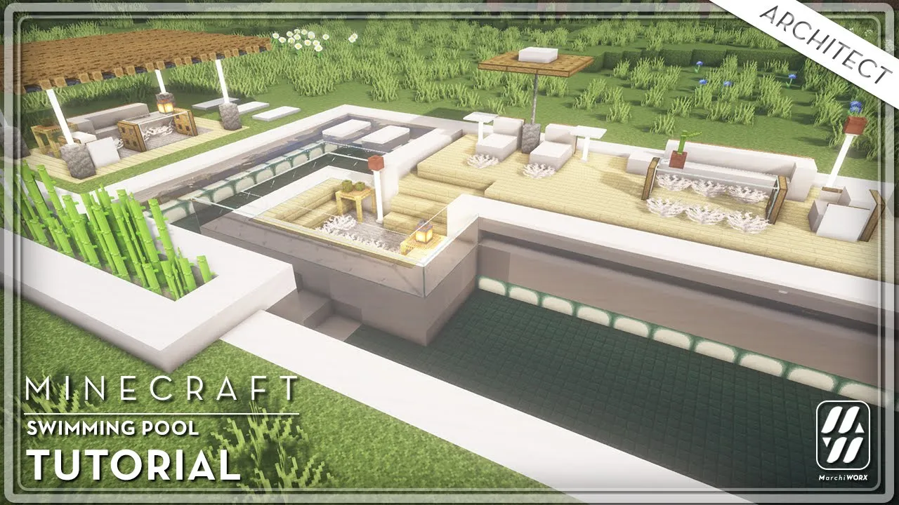 MINECRAFT: How to Build a POOL Tutorial (EASY)