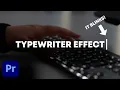 EASY Typewriter effect WITH BLINKING CURSOR Premiere Pro 2023