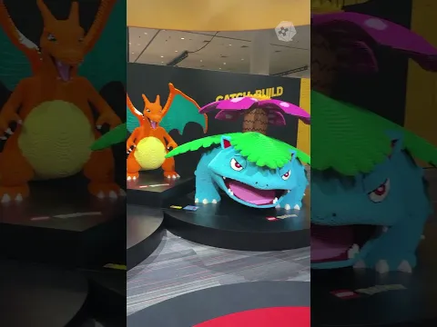 Massive Charizard, Blastoise, and Venusaur LEGO statues #PokemonWorlds #Pokemon