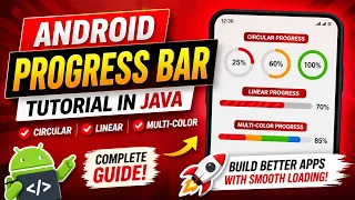 ANDROID - PROGRESS BAR TUTORIAL IN JAVA CIRCULAR LINEAR PROGRESS INDICATOR MULTI-COLOR