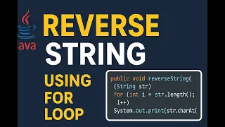 Reverse String in Java Using For Loop Java Coding Important Interview Question