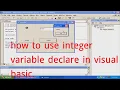 how to use integer variable declare in visual basic