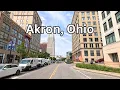 Akron Ohio 4K - Scenic Downtown Drive