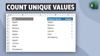 How to Count Unique Text Values or Numbers in Excel - Count Unique Values in a range