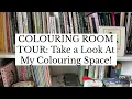 COLOURING ROOM TOUR Take a Look At My Colouring Space Adult Colouring