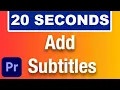 How To Add Captions In Premiere Pro In 2026 Fast Tutorial