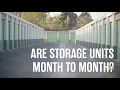 Are Storage Units Month to Month