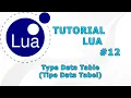 LUA TUTORIAL - Table Data Type