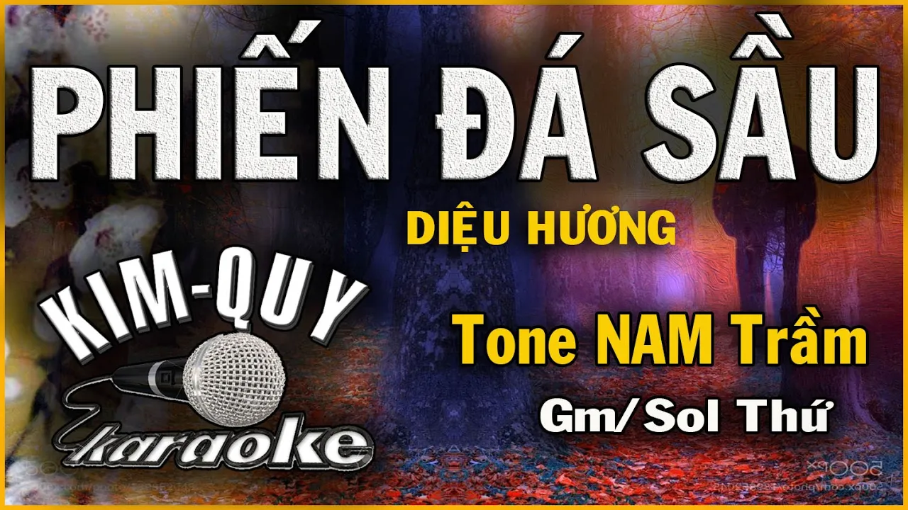 PHIẾN ĐÁ SẦU - KARAOKE - Tone NAM Trầm ( Gm/Sol Thứ )