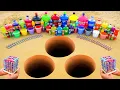Download Lagu Experiment: Giant Coca Cola, Fanta, Mtn Dew, Chupa Chups, Sprite vs Mentos in 3 Underground Pits