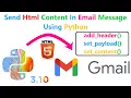 Send Html Content In Email Using Python add - header set