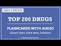 Top 200 Drugs Flashcards with 2025 Update - Generic Brand Name Indication Amanda PharmD