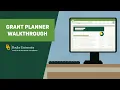 Grant Planner Walkthrough