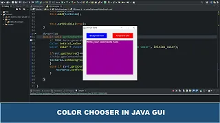 Java GUI Tutorial - Color Chooser In Java GUI Using JColorChooser Class