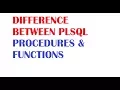 SQL Tutorial Difference Between PLSQL Procedures and Functions