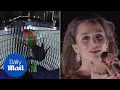 Laura Wright sings Jerusalem as a rose projects onto the O2 - Daily Mail