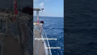 Light wind between 150 and 90 degrees calls for our ballooner that is hoisted on our mizzen mast