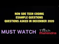 TECH MAHINDRA NON SDE TECH CODING EXAMPLE QUESTIONS - DECEMBER 2020 ASKED QUESTIONS