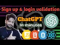 Validation login signup form With ChatGPT 100 accurate Results CodeDynamo2456