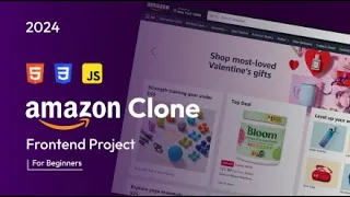 Create Amazon Clone Using HTML CSS and JavaScript Frontend Project For Beginners Live Coding