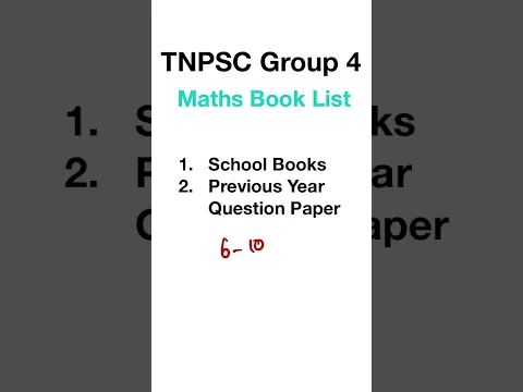 TNPSC Group 4 Maths Book List
