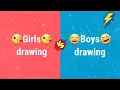 Girls vs Boys Girls drawing vs Boys drawing