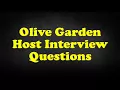 Olive Garden Host Interview Questions