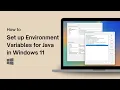 How to Set up Environment Variables for Java in Windows 11