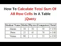 Get The Total Sum Of Table Row Column Cells Value Using jQuery 3 3 1