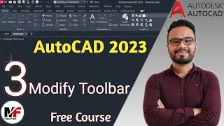 AutoCAD 2023 Lec-3 Modify Toolbar 2D Drawing AutoCAD Free Course
