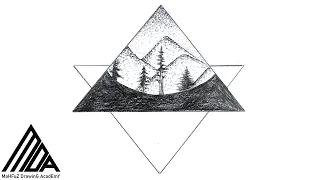 how to draw a mountain landscape geometric art triangle drawing step by step easy drawing