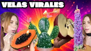 HAZ VELAS VIRALES OTRA VEZ!!!  DIY FÁCIL PAPAYÓN, CACTACEA FLORES Y MUCHO MÁS