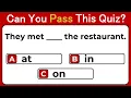 Preposition Quiz English Grammar Quiz Grammar Test