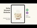Neutral Boho Dinosaur Baby Shower Invitation Animated Canva RSVP Music Countdown Floral Dino Baby