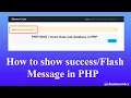 How to show Success Message Flash message in PHP Show Session message in next page