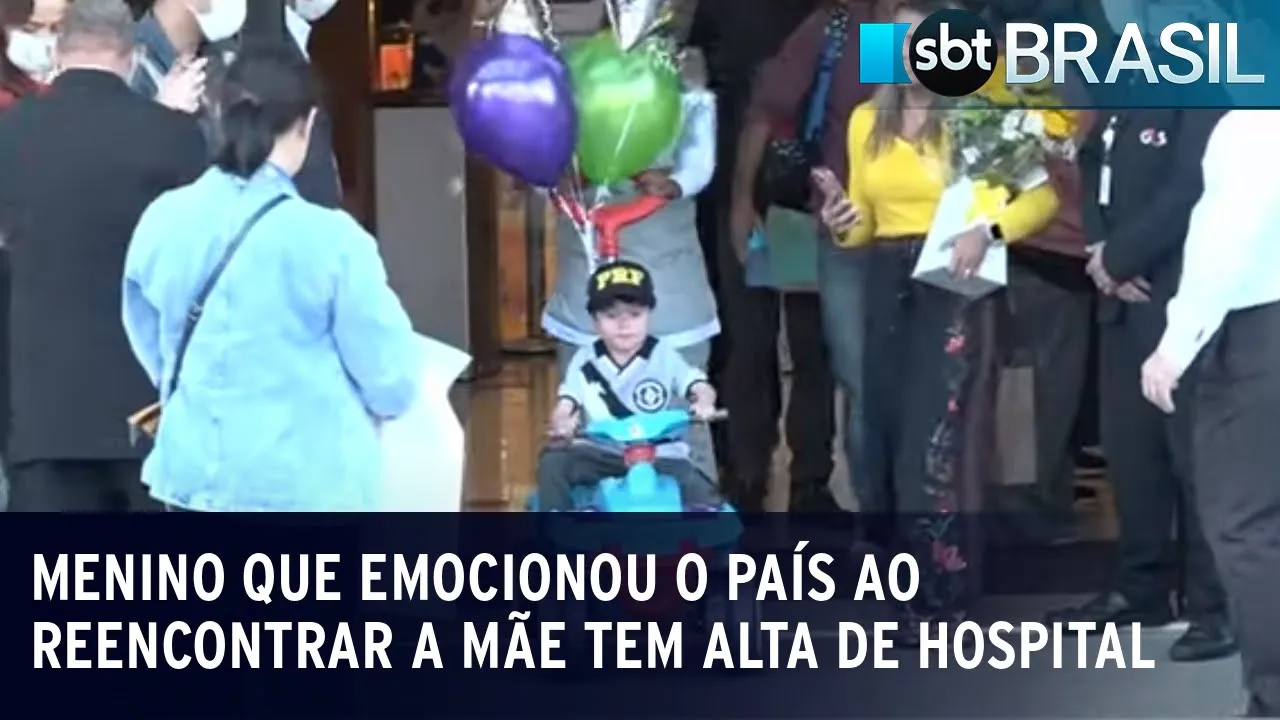 Menino que emocionou o país ao reencontrar a mãe tem alta de hospital | SBT Brasil (27/06/23)