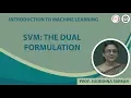 SVM The Dual Formulation