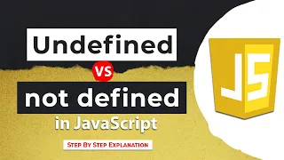 Undefined vs Not Defined in Javascript