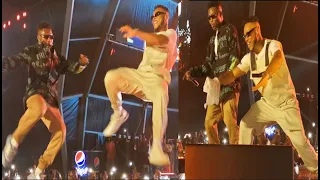 wizkid calls out poco lee to surprise fans with his dance moves at his show