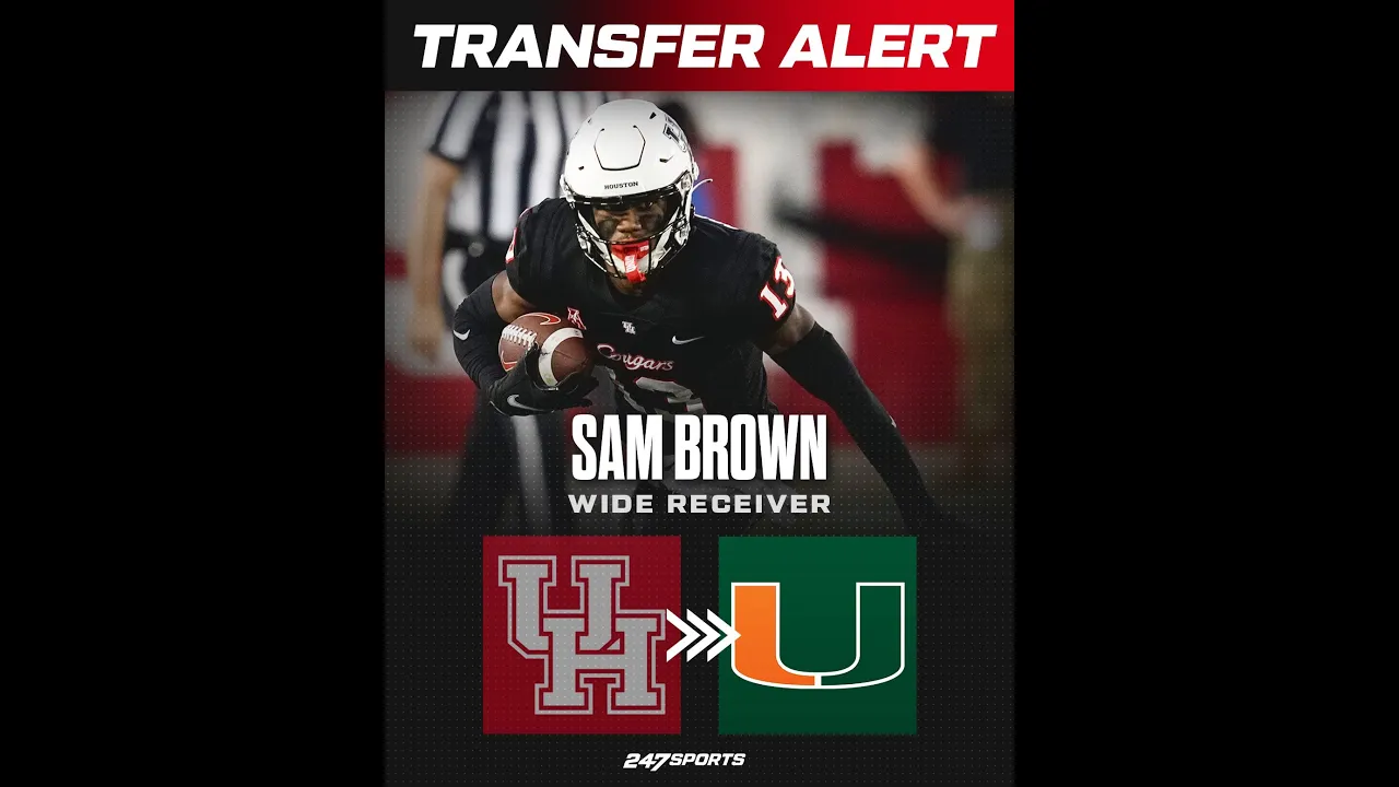 Miami Hurricanes sign the No. 1 WR Sam Brown from the transfer portal