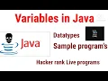 Variables in Java Hackerrank problem solving Datatype
