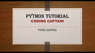 Typecasting in Python type i -