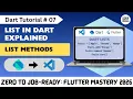 Lists in Dart Explained Dart Tutorial 07 Complete Dart Course for Beginners